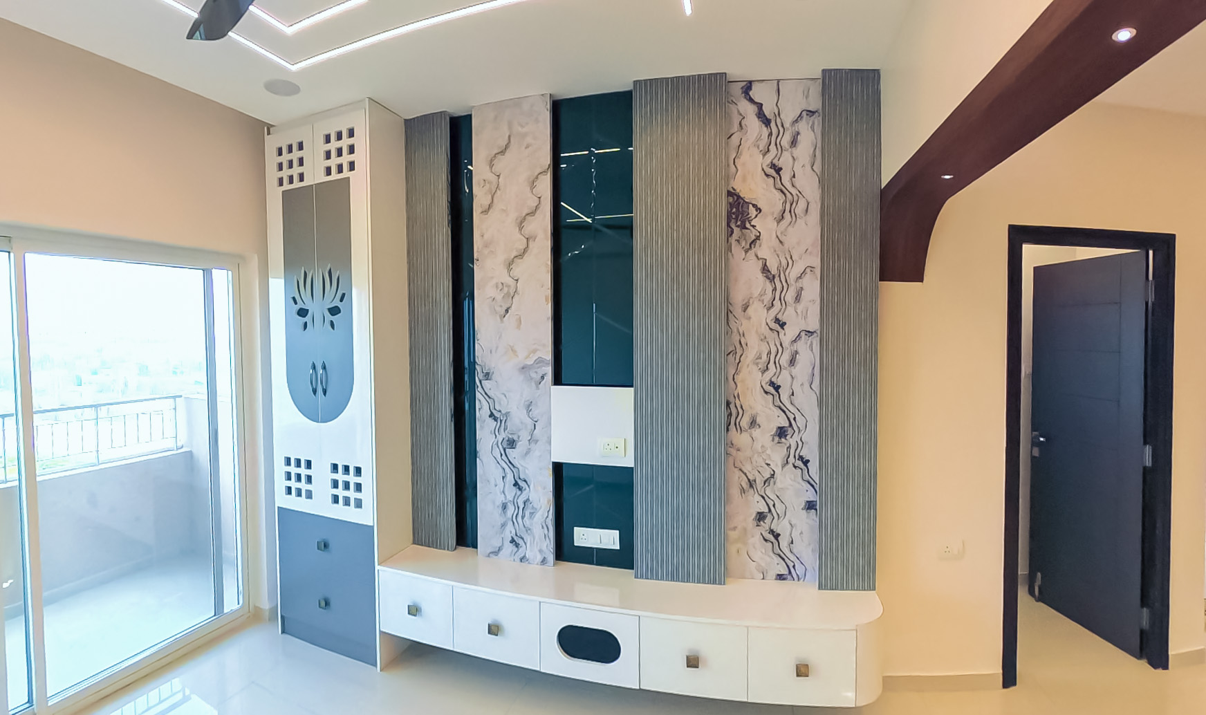 TV Unit & Marble Feature Wall gallery image 2