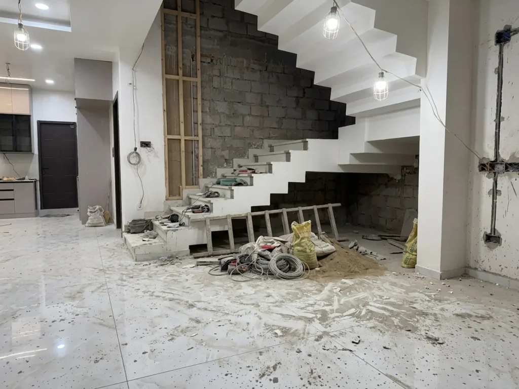 New staircase under construction